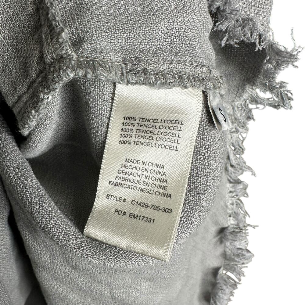 CLOTH & STONE Gray Blue Chambray Tencel Frayed Tunic Shirt Dress Mini Size Small - Picture 8 of 10